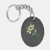 "Breeze in Bloom" – 手描きフラワーキーチェーン キーホルダー (正面左)