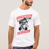 Breezin'ザシーズン雪だるまクリスマス Tシャツ (正面)