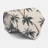 Breezy Palm Trees on Faux Grasscloth - Charcoal ネクタイ (ロール)
