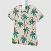 Breezy Palm Trees on Faux Grasscloth- Green オーナメント (正面)