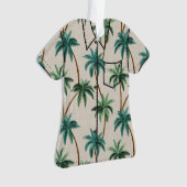 Breezy Palm Trees on Faux Grasscloth- Green オーナメント (正面)