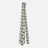 Breezy Palm Trees on Faux Grasscloth - Green ネクタイ (正面)