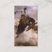 Breezy Riding by WHD Koerner,ヴィンテージロデオカウボーイ 名刺 (裏面)
