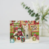 Breezy's Christmasポストカード – Cat / Kitten シーズンポストカード (スタンド正面)