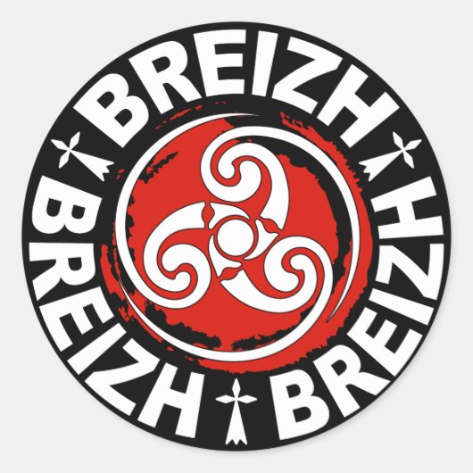 Breizh (Bretagne) sticker ラウンドシール (正面)