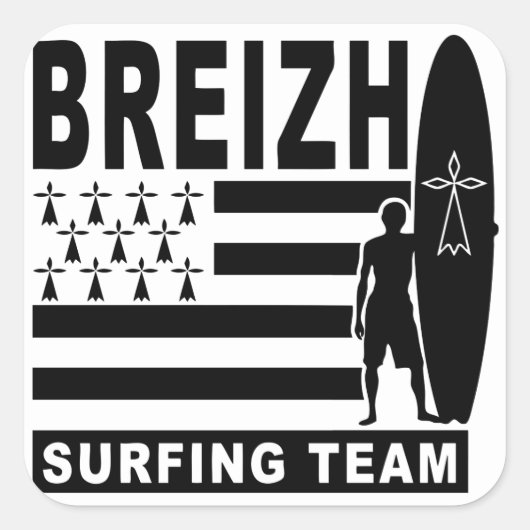 Breizh surfing スクエアシール (正面)