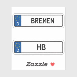 Bremen kennzeichen、ドイツ車のライセンスプレート シール