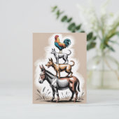 Bremen Town Musicians Statue Germany ポストカード (スタンド正面)