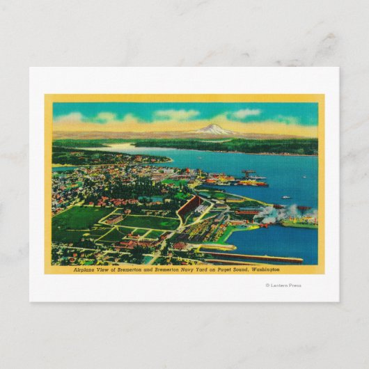 BremertonおよびBremertonの海軍造船所の空中写真 ポストカード (正面)