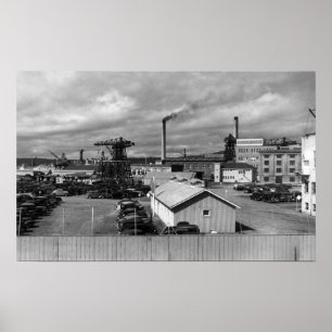 Bremerton, WA米国海軍造船所写真のビュー ポスター