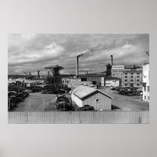 Bremerton, WA米国海軍造船所写真のビュー ポスター (正面)