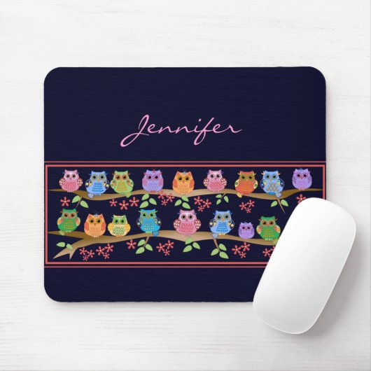 Brenches及び一流のマウスパッドのかわいくカラフルなフクロウ マウスパッド (マウス)
