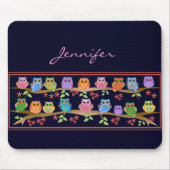 Brenches及び一流のマウスパッドのかわいくカラフルなフクロウ マウスパッド (正面)