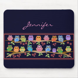 Brenches及び一流のマウスパッドのかわいくカラフルなフクロウ マウスパッド