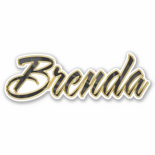 Brenda black gold Lettering Aufkleber Sticker シール (正面)