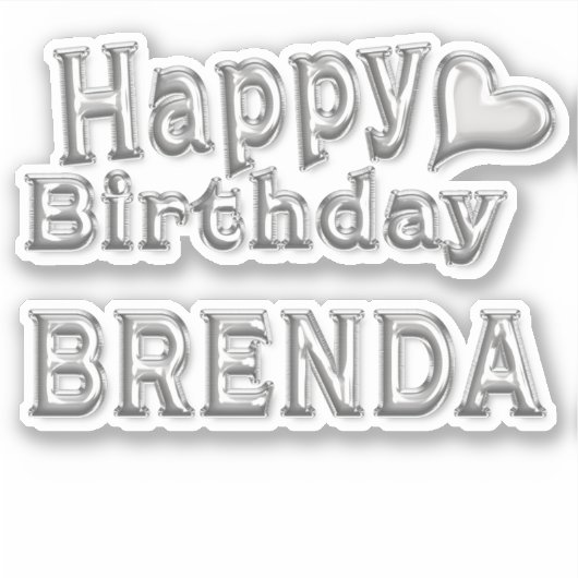 Brenda Happy Birthday silver Aufkleber Sticker シール (正面)