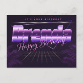 Brenda Name Vorname lila Postkarte Geburtstag ポストカード (正面)