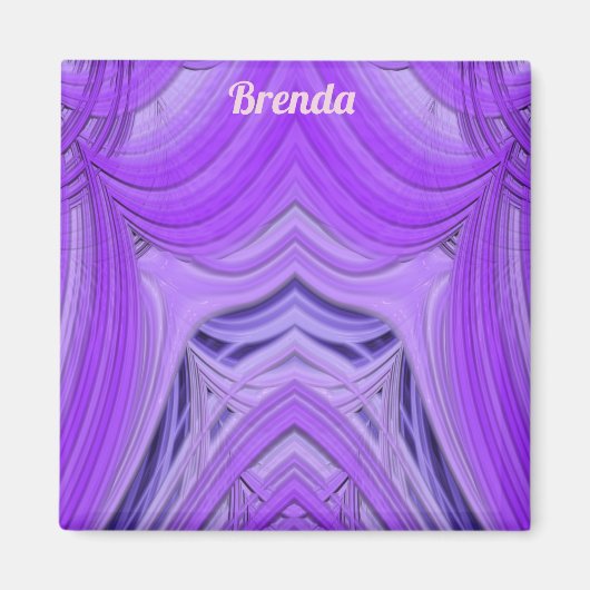 BRENDA to 3Dフラクタルデザインパープルブルー マグネット (正面)