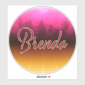 Brenda Vorname Name golden pink Aufkleber Sticker シール (シート)