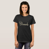 Brenda white gold Handwriting Shirt T-Shirt Tシャツ (正面フル)