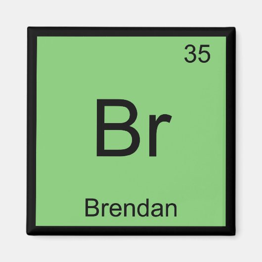 Brendan 元素記号 周期表 マグネット (正面)