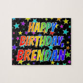 "BRENDAN"名、おもしろい"ハッピーバースデー" ジグソーパズル (横)