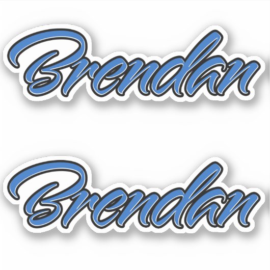 Brendan Name blue Aufkleber Sticker Stickerset シール (正面)