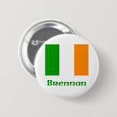 Brennanのアイルランド人の旗 缶バッジ (正面&裏面)