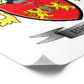 Brennan Family Crest Coat of Arms ポスター (角)