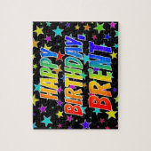 "BRENT"名、おもしろい"ハッピーバースデー" ジグソーパズル (縦)