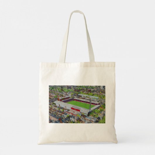Brentford FC Griffin Park Stadium Aerial Art トートバッグ (裏面)