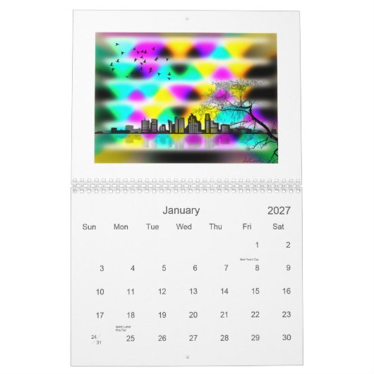 BretのdaCostaのバーコードの芸術 カレンダー (1月 2027)