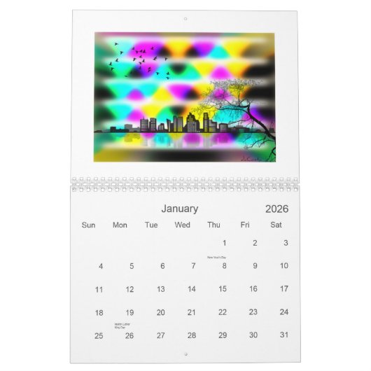 BretのdaCostaのバーコードの芸術 カレンダー (1月 2026)