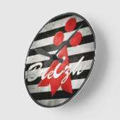 Bretagne Breizh Celtic ラウンド壁時計 (傾斜)