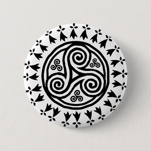 Breton triskel & hermines 缶バッジ (正面)