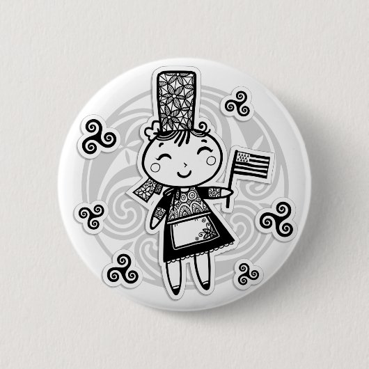Bretonneのfille 缶バッジ (正面)