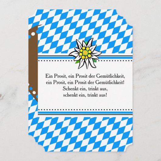 Brettchen Oktoberfest Einladung 招待状 (正面/裏面)