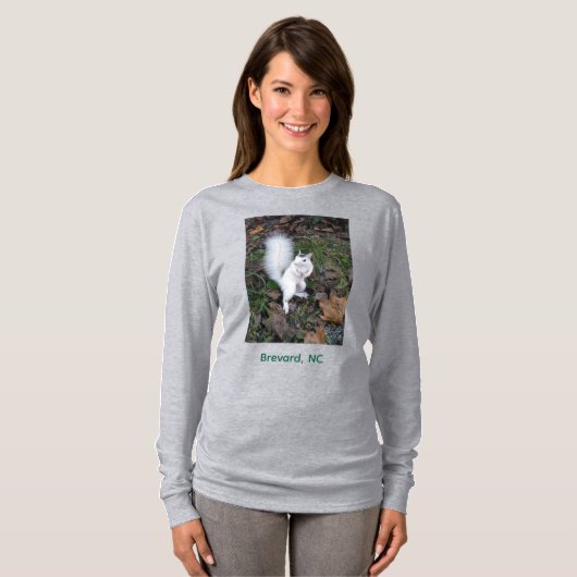 Brevard White Squirrel - Long Sleeved T-Shirt Tシャツ (正面フル)
