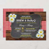 Brew and BABYQ Baby Shawer Red Check(BABYQベビーシャワー赤 招待状 (正面/裏面)