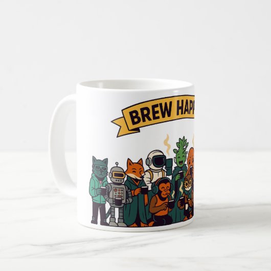 “Brew Happy! Coffee Crew コーヒーマグカップ (正面左)