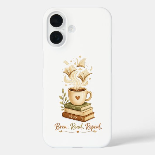 Brew. Read. Repeat. | 珈琲と本に囲まれた至福のひととき Case-Mate iPhoneケース (裏面)