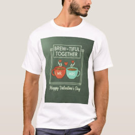 "Brew-tiful Together" バレンタインTシャツ Tシャツ