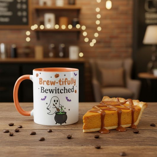 Brew-tifully Bewitched Cute Ghost Halloween Coffee マグカップ