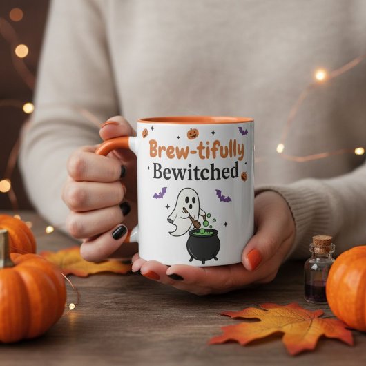 Brew-tifully Bewitched Cute Ghost Halloween Coffee マグカップ