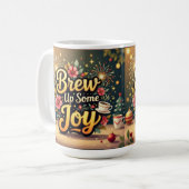Brew up some joy merry Christmas コーヒーマグカップ (正面左)