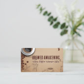 Brewed Coffee Cup Retro Illustrations 名刺 (スタンド正面)