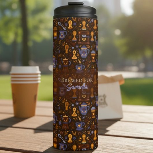 Brewed for [Name] — folk coffee (cocoa & slate) タンブラー