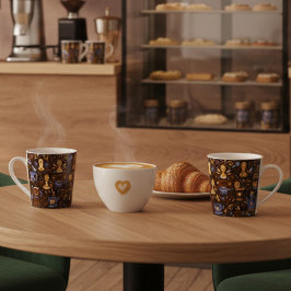 Brewed for [Name] — folk coffee pattern in cocoa マグカップ