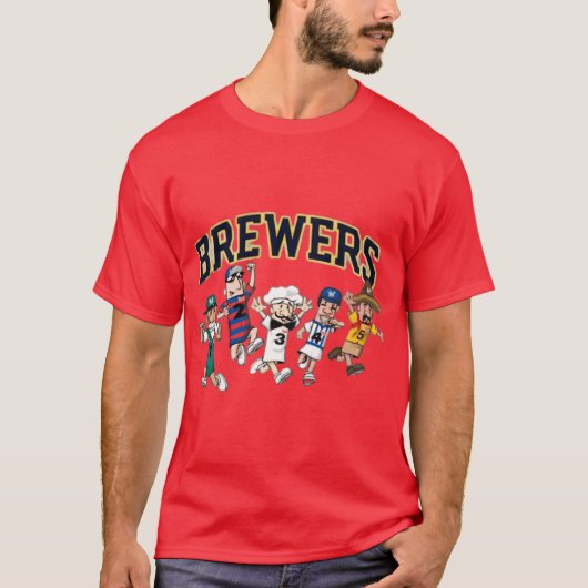 Brewers Sausage Mascot Race Cartoon Sports Parody  Tシャツ (正面)