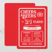 Brewery Surprise Cheers and Beers to 21 Years 招待状 (正面/裏面)